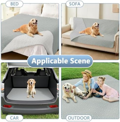hyha Waterproof Reversible Dog Blanket, Pet Blanket for Sofa Couch