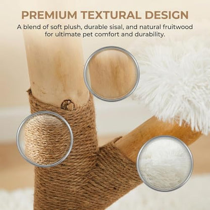 35" Multi-Level Cat Tree with Durable Sisal-Wrapped Posts, Dual Enclosed Condos, Cushioned Perches, and Removable Plush Cover,White