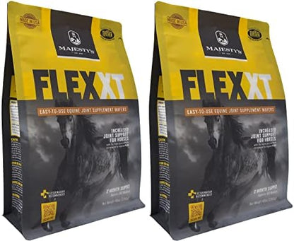 Majesty's Flex XT Wafers - Superior Horse/Equine Joint Support with Increased Supplement Levels - Glucosamine, MSM, Yucca, Vitamin C (Regular, 2 Pack (120 Count Total))