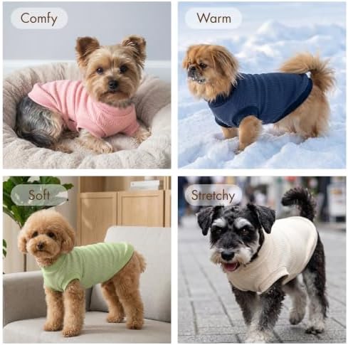 1 Pack Dog Shirt for Small Supplies Functional Waffle Dog Clothes Warm Soft Sweatshirt Outfit for Dogs Cats Pet Apparel