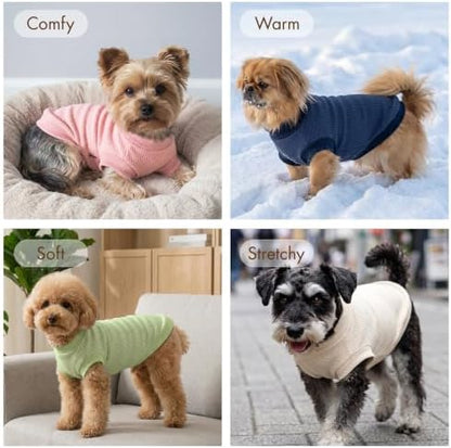 1 Pack Dog Shirt for Small Supplies Functional Waffle Dog Clothes Warm Soft Sweatshirt Outfit for Dogs Cats Pet Apparel
