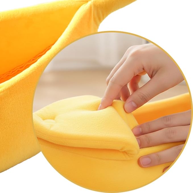 Banana Cat Bed for Cats & Small Dogs – Funny Yellow Plush Pet Cave, Comfy Indoor Hideaway for Kittens, Puppies, and Small Pets