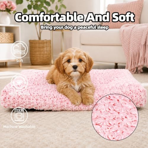 Dog Bed Medium Size, Plush Washable Pet Bed Mat, Dog Crate Bed 29"x21"