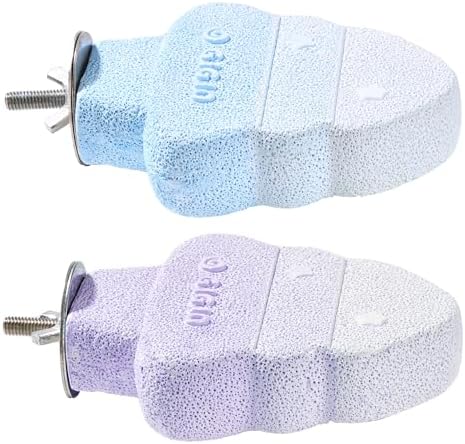 2 Pack Parrot Perch for Cage Bird Beak Grinding Stone, Volcanic Rock Mineral Bird Perch, Parrot Cage Accessories for Parakeets Budgies Cockatiels, Lovebirds Small to Medium Birds