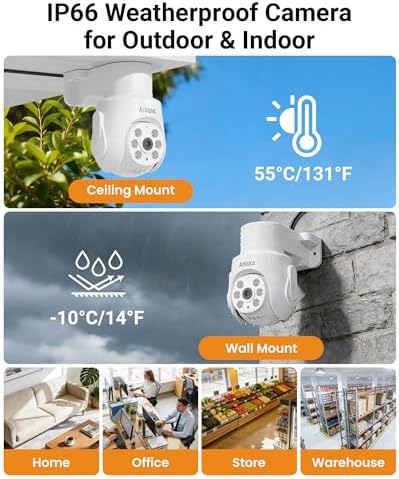 Anlapus 5MP Home Security Camera System, 4pcs 3K Pan Tilt Cameras, 1TB HDD