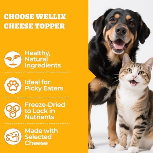 Wellix Freeze Dried Cheese Dog & Cat Food Toppers, 7.05oz