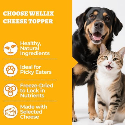Wellix Freeze Dried Cheese Dog & Cat Food Toppers, 7.05oz