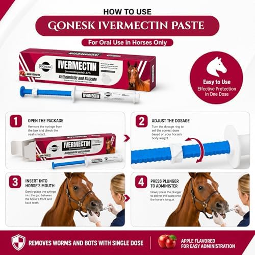 Horse Paste Gel 1.87% - 6.08g Tube Apple Flavor- for Horses Only (3 Pack)