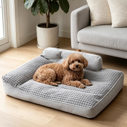 Dog Beds for Small Dogs, Puppy & Cat Bed, Warm & Cozy Calming Bed with Reasonable Curves, Extra Thick Soft Fluffy Comfortable Crate Pad with Sides, Machine Washable & All-Season Use, Non-Slip Bottom