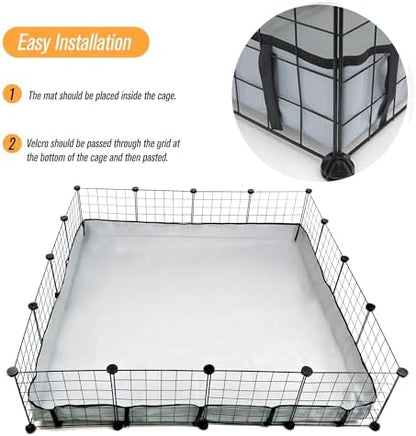 DZWLKJ Guinea Pig Cage Liner Tarp Bottom Waterproof and Washable Base Also for Rabbits, Bunny, Chinchesillas, Hedgehog, Ferrets and Other Small Animals(48x48 inches)