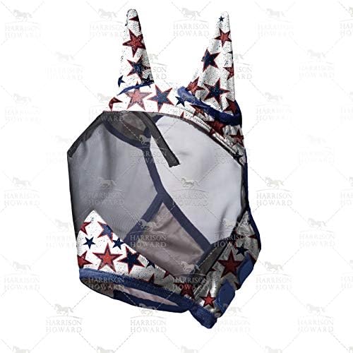 Harrison Howard LumiVista Horse Fly Mask Standard with Ears UV Protection for Horse Dream Star L Full Size