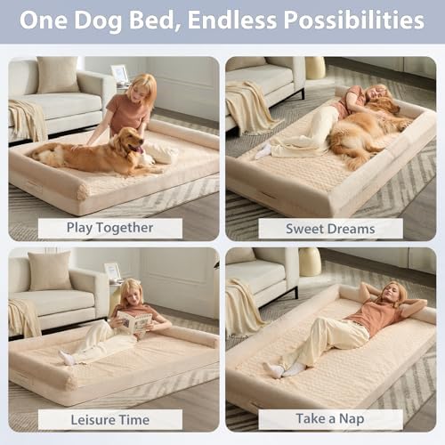 BFPETHOME Orthopedic Washable Human Dog Bed for Adult & Dog Cozy Sleep