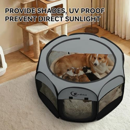 Siedihit Dog Cat Playpen, Puppy Pet Playpen Indoor for Dog Crate Tent