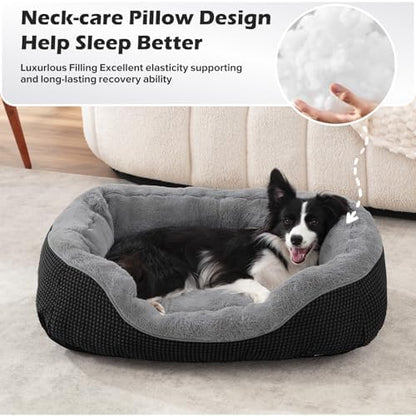 INVENHO Large Dog Beds Large Sized, Washable Orthopedic Warming Soft Sleeping Durable with Anti-Slip Bottom