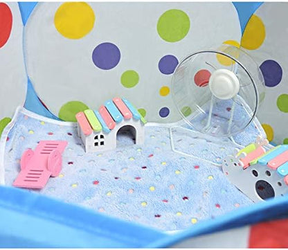 WishLotus Small Animal Playpen, Portable Outdoor Pet Exercise Fence Pop-Up Metal Wire Yard Fences, Foldable Pet Tent Play Pen for Guinea Pig, Hamster, Chinchillas and Hedgehogs, Rabbits (Blue)