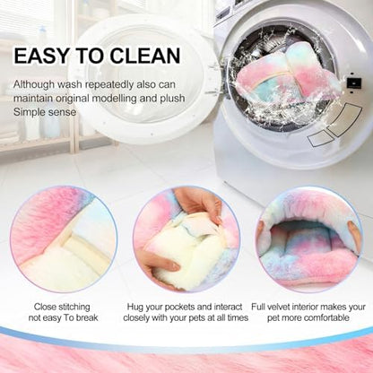 Wenqik 2 Pcs Guinea Pig Fleece Hideouts, Gradient Colors, Blending