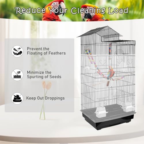 Bird Cage Seed Catcher – Stretchy Mesh Skirt for Parrot Cages, White