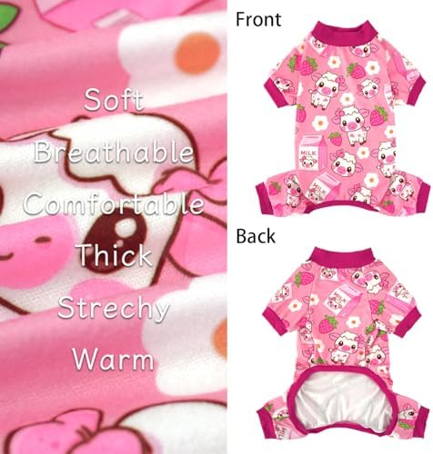 XPUDAC 4 Pack Dog Pajamas for Small Dogs Soft Puppy Clothes Onesie, XL