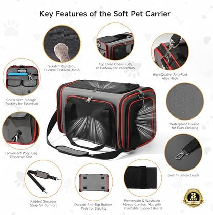 EliteField Soft-Sided Pet Carrier for Cats & Small Dogs (3-Year Warranty)