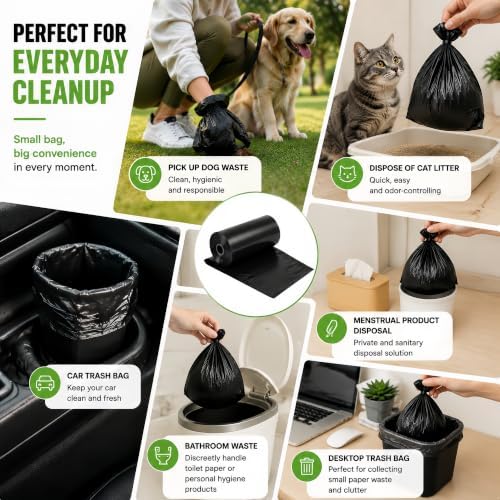 Black Dog Poop Bags Rolls,Cat Poop Bags(45 Count)