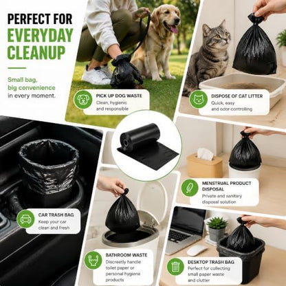 Black Dog Poop Bags Rolls,Cat Poop Bags(45 Count)