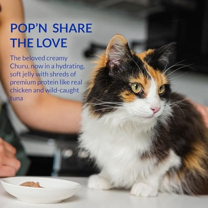 INABA Churu Pop'n Serve Lickable Cat Treats, Tuna Chicken Variety, 20ct