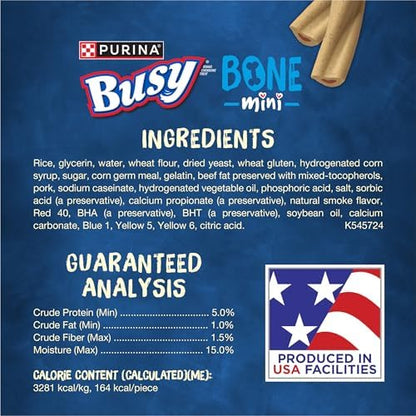 Purina Busy Made in USA Facilities Small Breed Dog Bones, Mini - 20 ct. Pouch (Pack of 2)