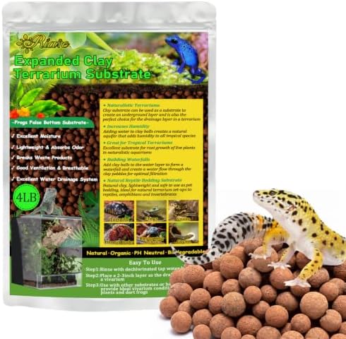 Riare 4LBS Organic Expanded Clay Balls Terrarium Substrate for Reptiles