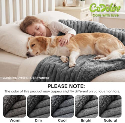 Waterproof Dog Blanket, Washable Reversible Pet Blankets, 27x39in, Grey