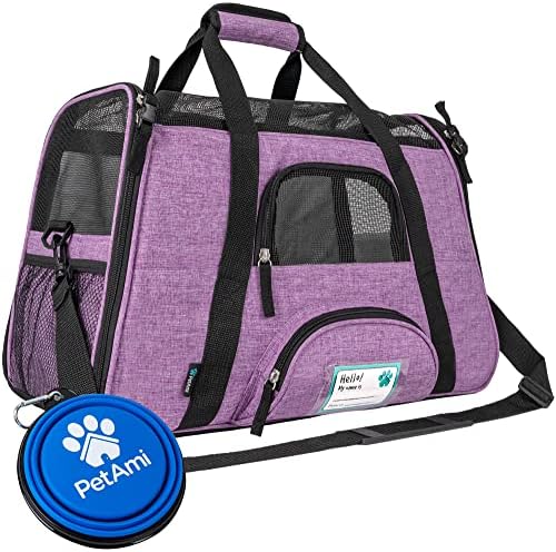 PetAmi Airline Approved Pet Carrier Cats & Small Dogs, Large Heather Purple