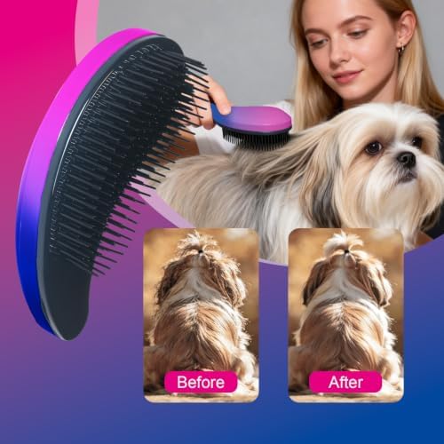 Small Dog Brush, Skin-friendly Soft Bristles (Gradient Color)