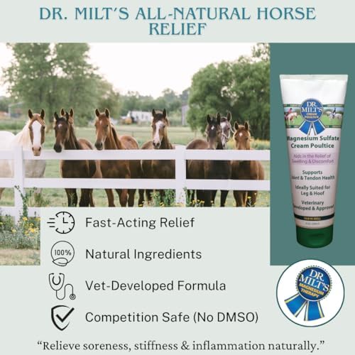 Dr. Milt's Horse Topical Epsom Salt Pain Relief Ointment Rub: Poultice and Liniment Cream. 2-8oz Cream