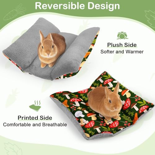 18"x15" Soft Plush Rabbit Bed Washable Cuddle Mat for Small Pets