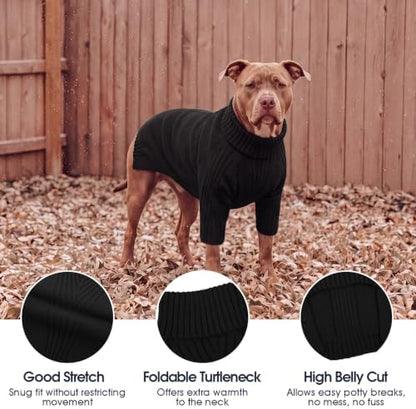 Turtleneck Dog Sweater,Thermal Knitted Sweater for Small Dogs Girl Boy, M