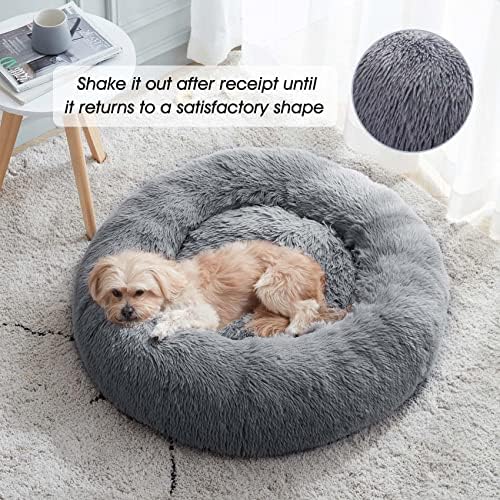 Western Home Calming Donut Medium Dog Bed Washable Pet Bed,30" Navy Grey