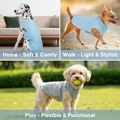 KYEESE 2Pack Waffle Dog Shirt for Small Dogs Soft Dog Sweater Tank Top
