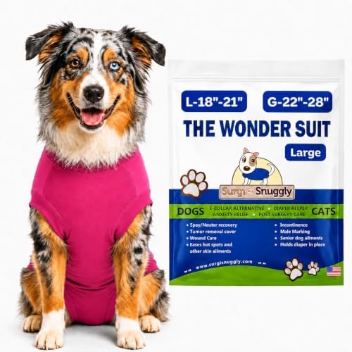 Surgi Snuggly Dog Surgery Recovery Suit, Cone Alternative, Spay/Neuter L