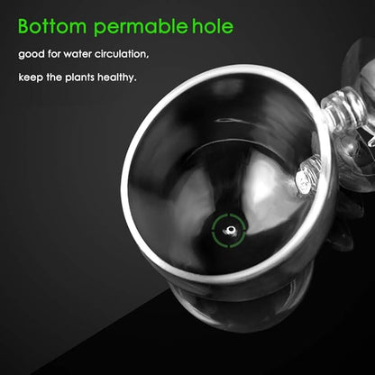 Carpetsma Aquarium Plant Pot, Glass Fish Tank Plants Holder - Aquarium Planter with 2 Suction Cups for Fish Tank Decor - 1 Pack