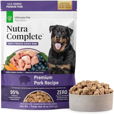 ULTIMATE PET NUTRITION Nutra Complete Freeze-Dried Raw Dog Food, Pork 1lb