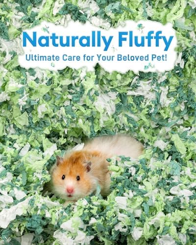 BUCATSTATE Hamster Bedding 15L, 99% Dust-Free Paper Bedding, Green