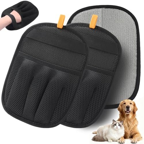 AUBELL Pet Hair Removal Glove,Five-Finger Electrostatic Magic Brush,2Pcs