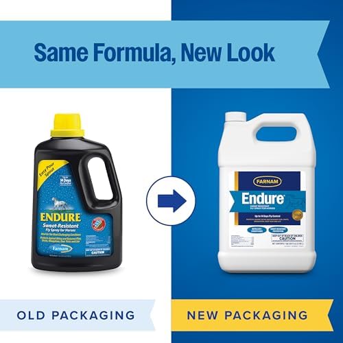 Farnam Endure Fly Spray for Horses, Lasting Fly Repellent, 128 oz Refill