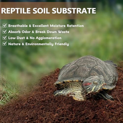 BNOSDM Reptile Soil Substrate,Natural Terrarium Bedding,Snake Bedding,Fluffy Reptile Tank Substrate for Tortoise Hermit Crab Tarantulas Lizards