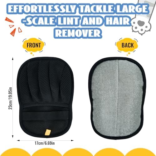 2 PCS Pet Hair Removal Glove for Dogs and Cats Reusable Newly Upgraded Five-Finger Electrostatic Pet Cat Dog Hair Remover Non-Slip Dog Hair Remover Tool for Couch, Clothing, Car Seat,Carpet