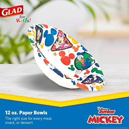 Glad for kids Disney Mickey and Friends Disposable Bowls, 12 Oz, 40 Count