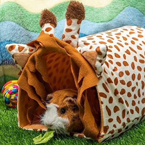 Guinea Pig Hideout, Fleece Tunnel House Small Pet Cage Accessories