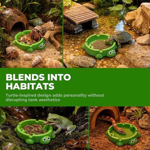 Bearded Dragon Dig Box & Tank Accessory, Turtle Small Reptile Food Dish