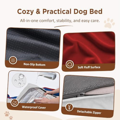 Comfort Expression Orthopedic Dog Beds for Large Sized Dog with Bolster
