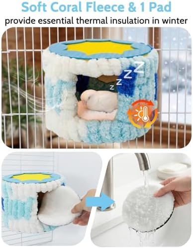 Bird Nest for Cage with Support Frame & Pad, Foot-Friendly Felt