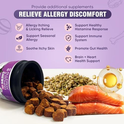 Dog Allergy Chews 200ct-Aller Immune Relief for Itchy Skin, Lamb Flavor